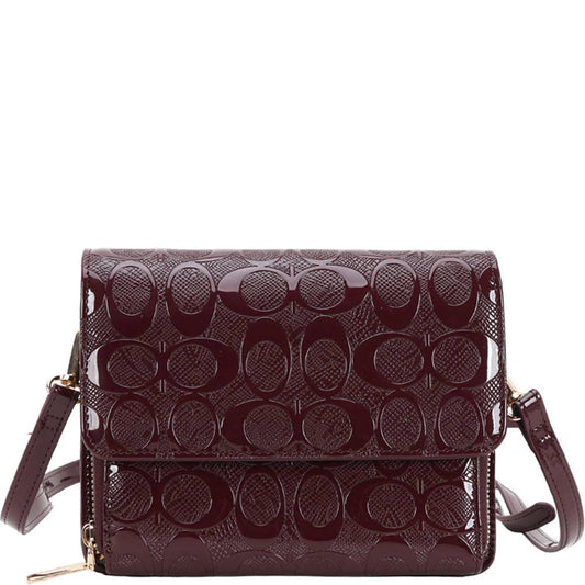 FAUX LEATHER MONOGRAM CROSSBODY BAG, QP 1331