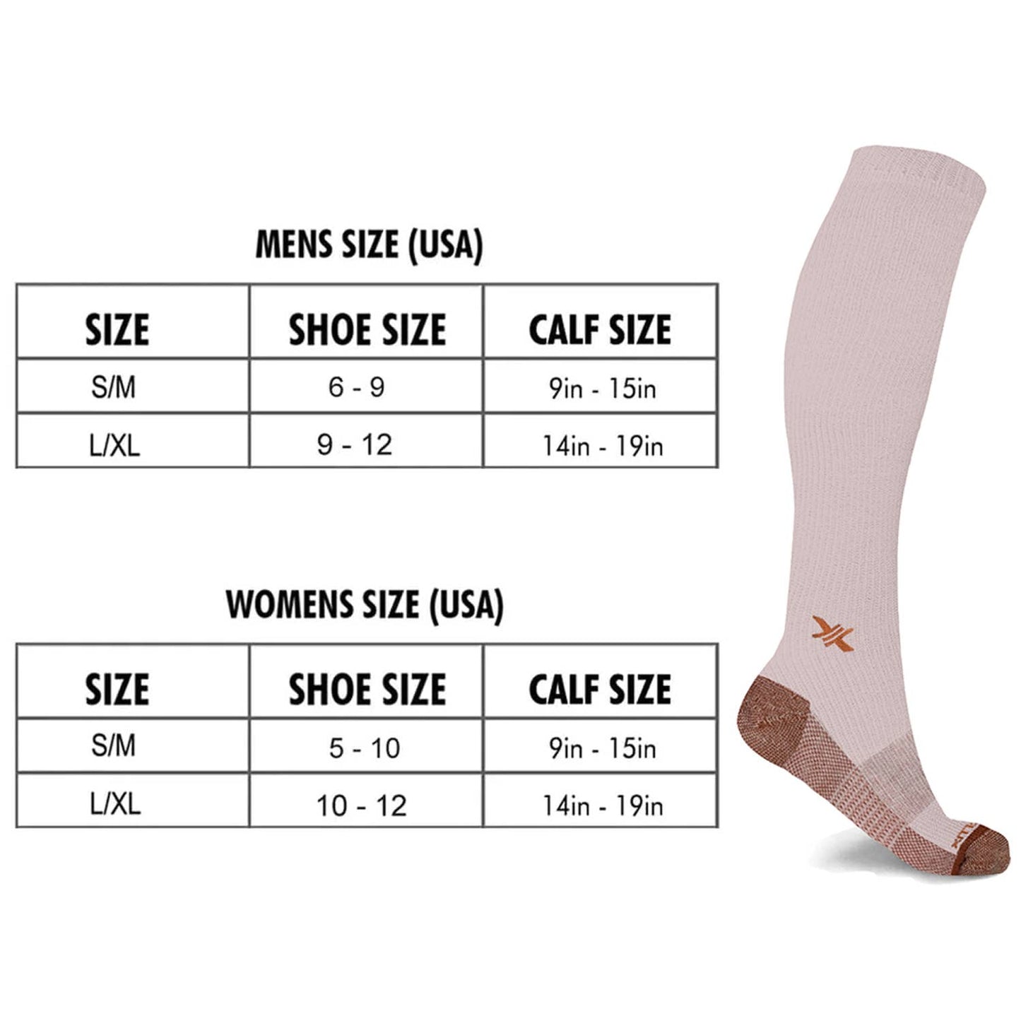 COPPER COMPRESSION SOCKS WITH FREE DISPLAY (24-PAIRS)