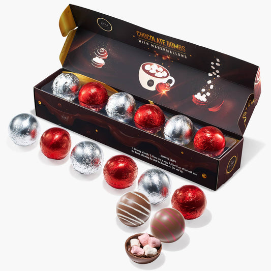 Dark Chocolate Bomb Set of 6 - Dark Chocolate Flavor