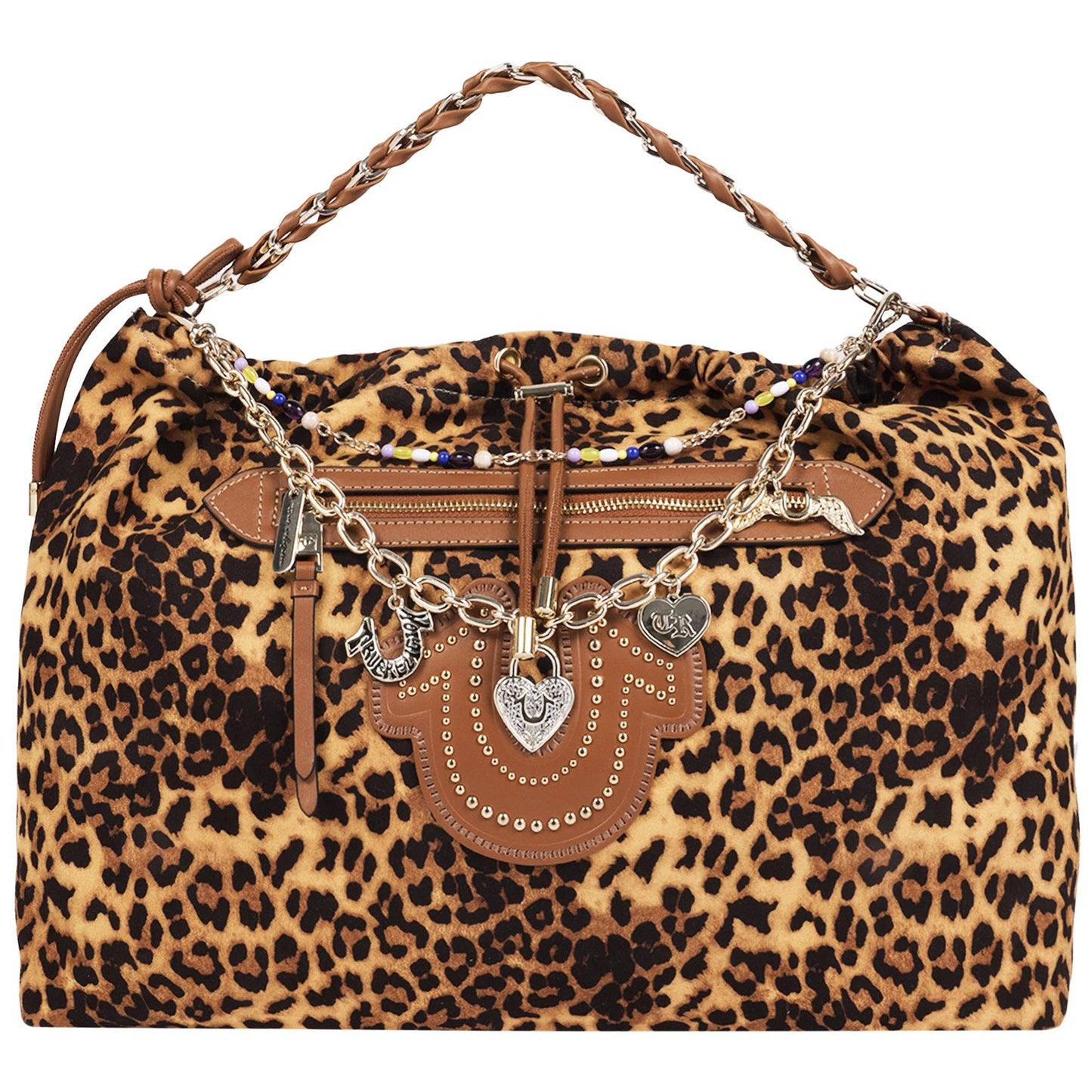 True Religion Leopard Print Soft Hobo Bag