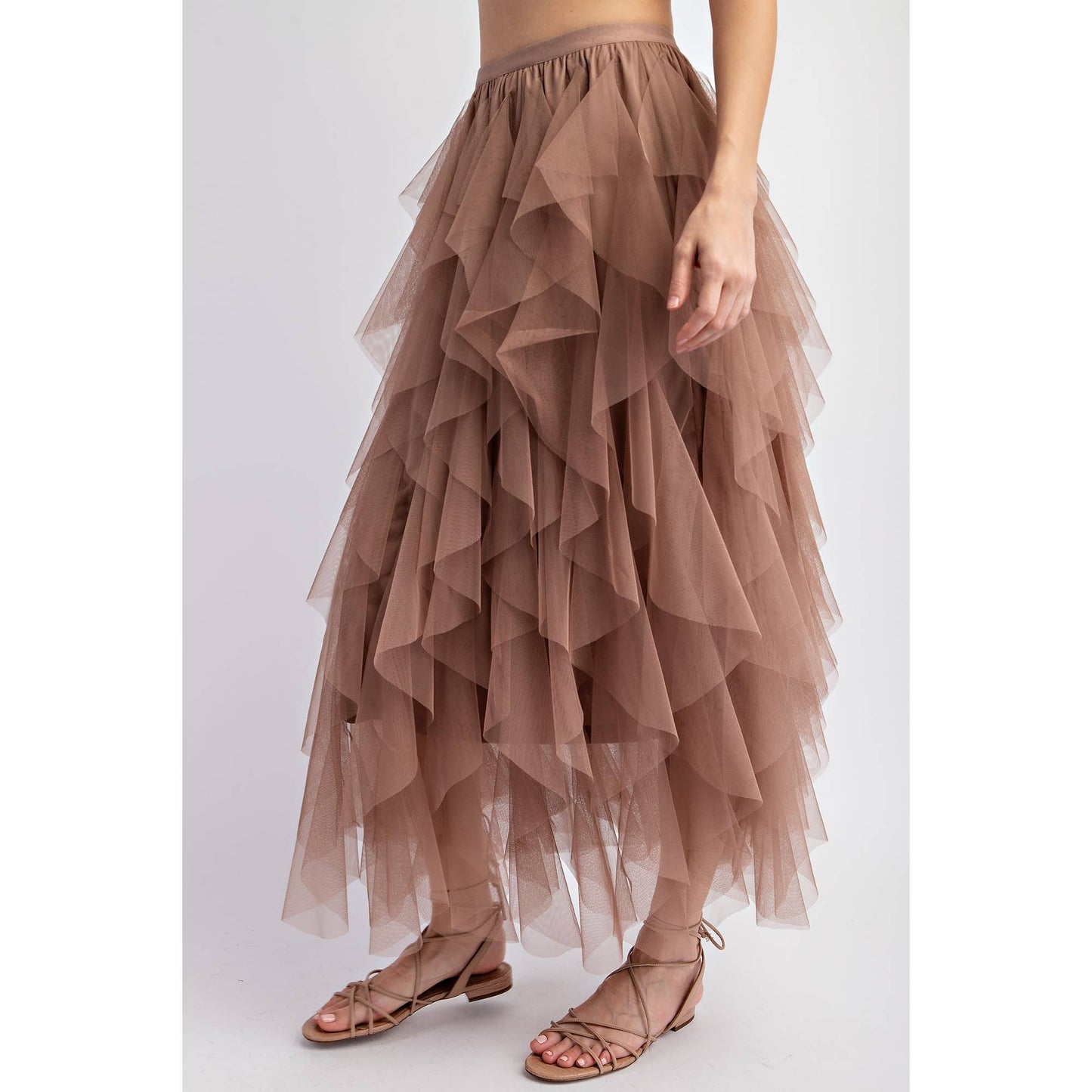 CASCADING TULLE MESH LAYERED MAX SKIRT