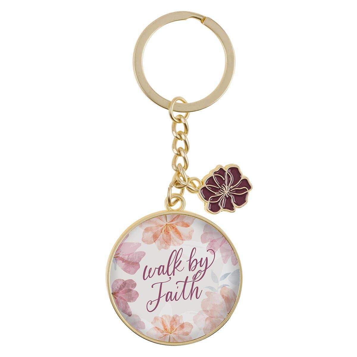 Keychain Pink Walk By Faith 2 Cor. 5:7