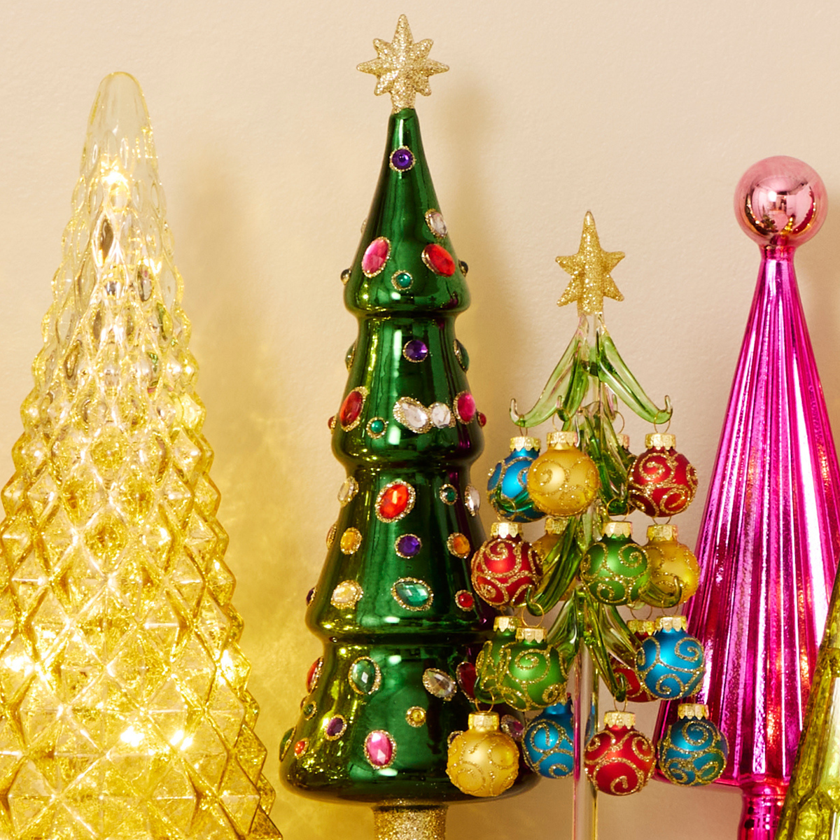 Green Grand Jewel Glass Christmas Tree – Large