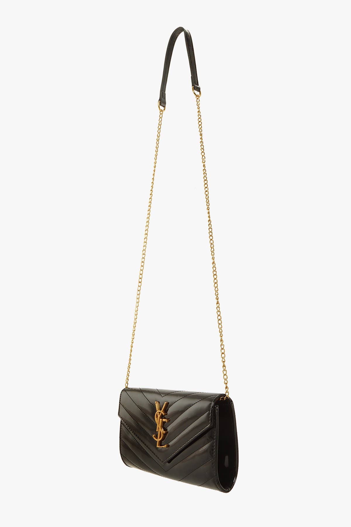 High-shine Chevron Quilted Crossbody Bag