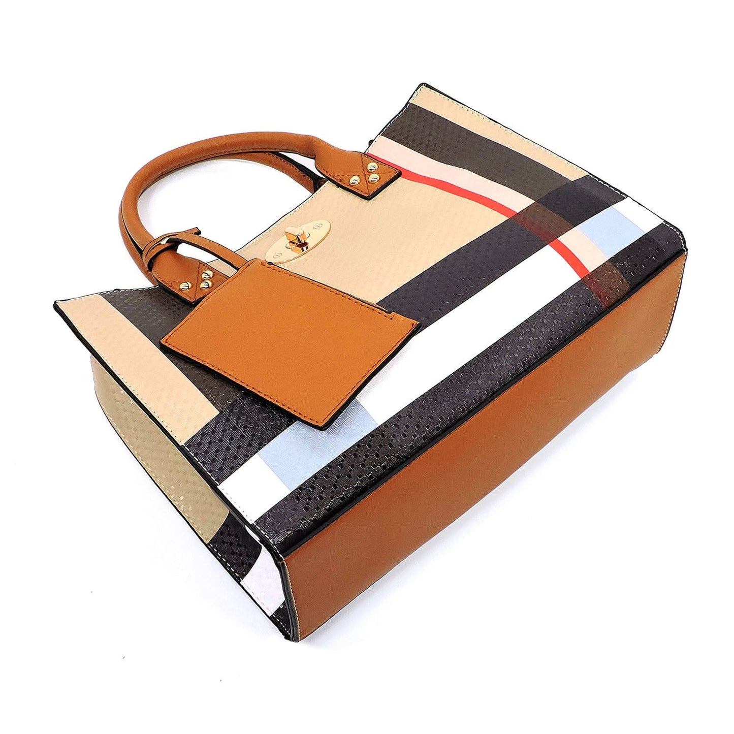 BT2703 Plaid Check Printed 3-in-1 Satchel