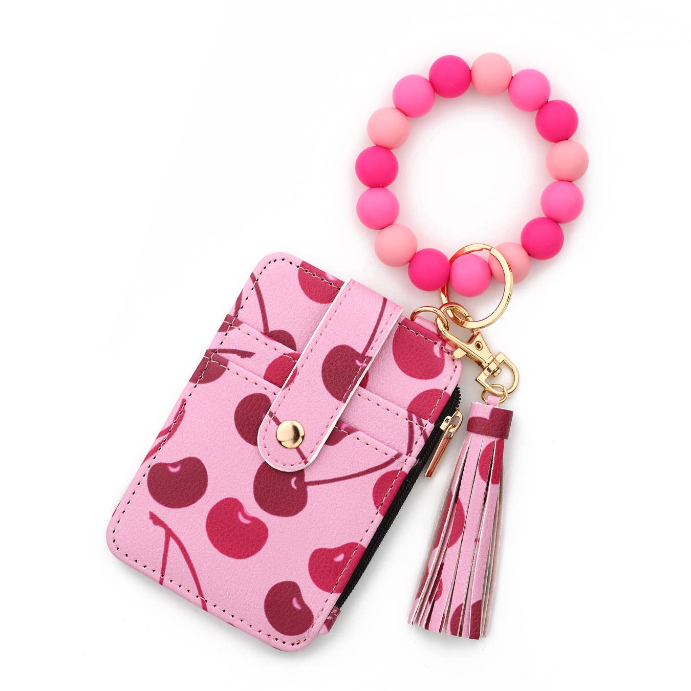 Plant Bow Print Card Holder Bracelet Keychain