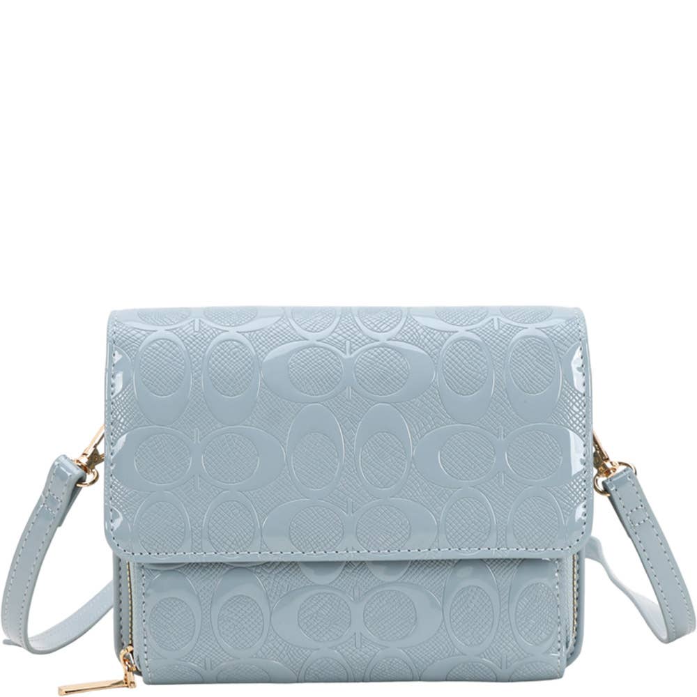 FAUX LEATHER MONOGRAM CROSSBODY BAG, QP 1331