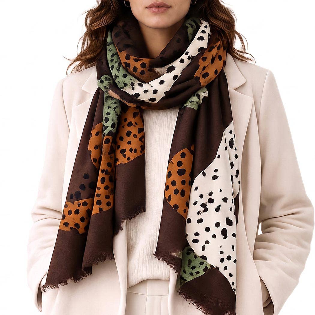 Oversized Leopard Print Long Scarf