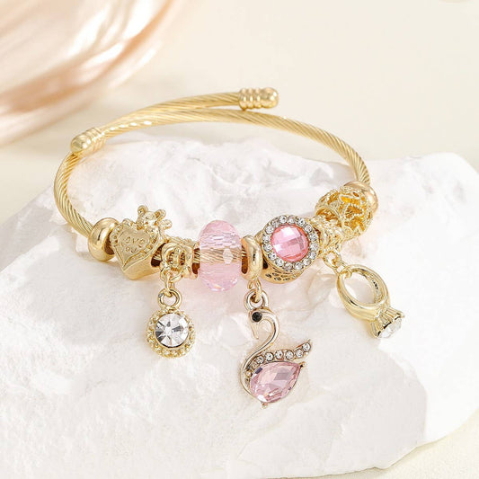 Trendy Stainless Steel Bracelet with Heart Charm_CWMM8480
