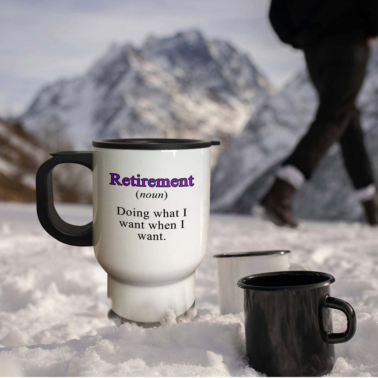 3dRose, Retirement Noun Doing What I Want When I Want Purple, Travel Mug