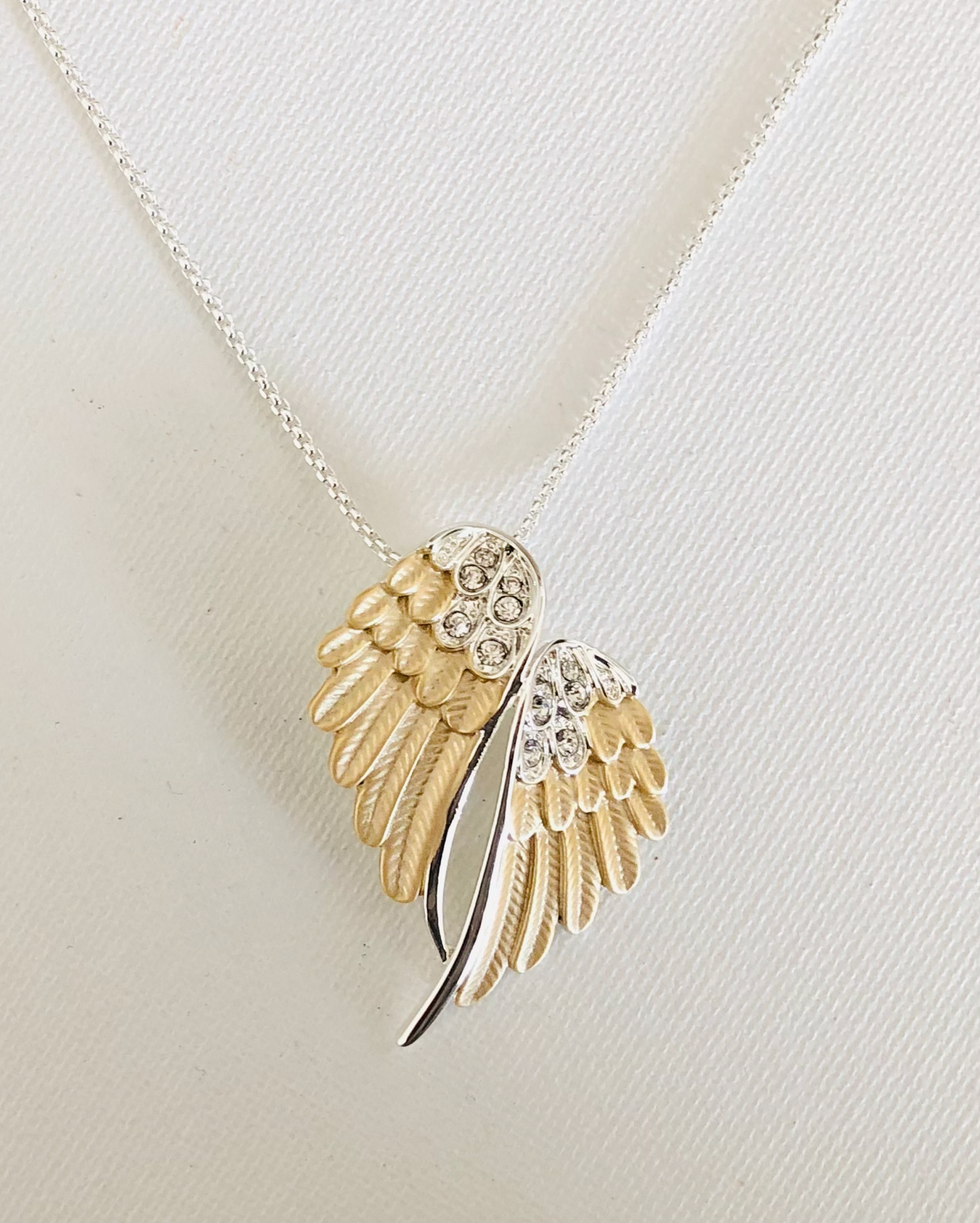 Angel Wings Necklace Two Tone in BOX/Jewelry
