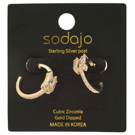 Sodajo Cz Hoop Gold Dipped Earring EC-9032