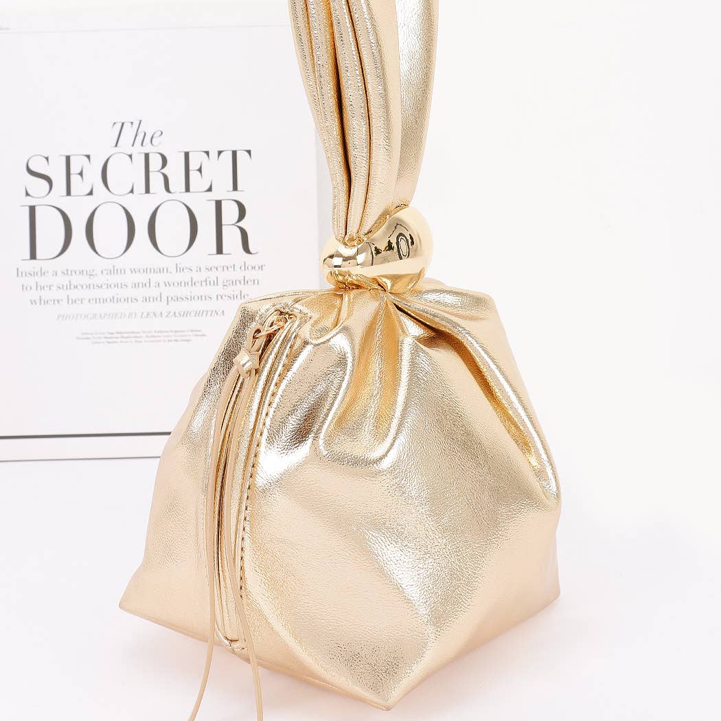 Faux Leather Wrist Bag