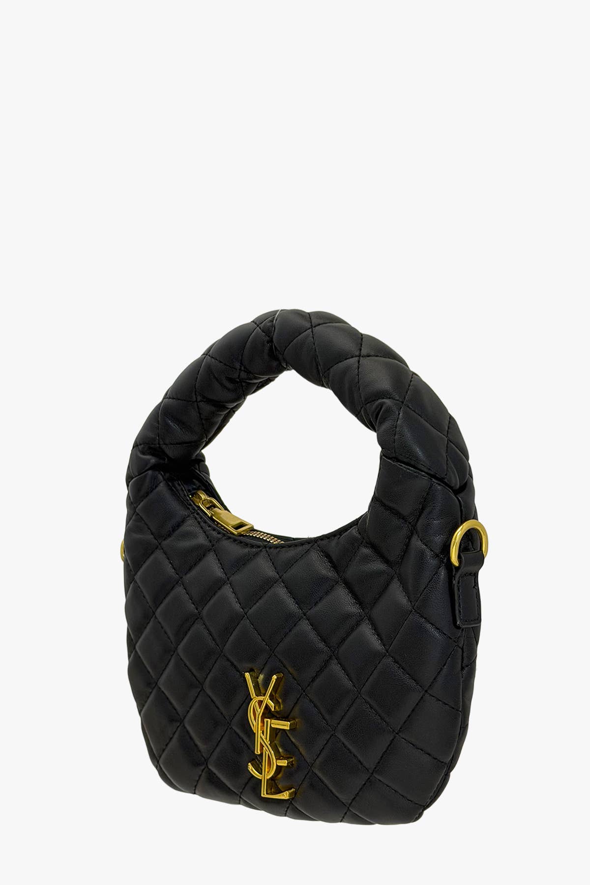 DIAMOND QUILTED BOXY CRESCENT CROSSBODY BAG 6910