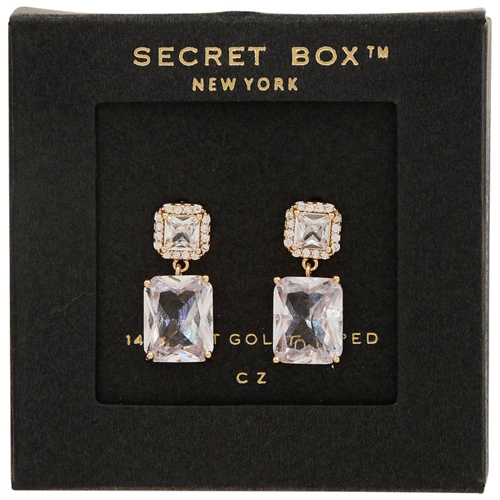 Secret Box Gold Dipped Cubic Earring SB-721456