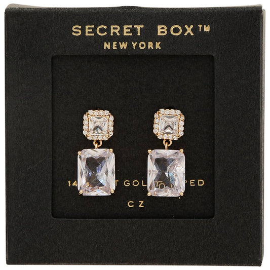 Secret Box Gold Dipped Cubic Earring SB-721456