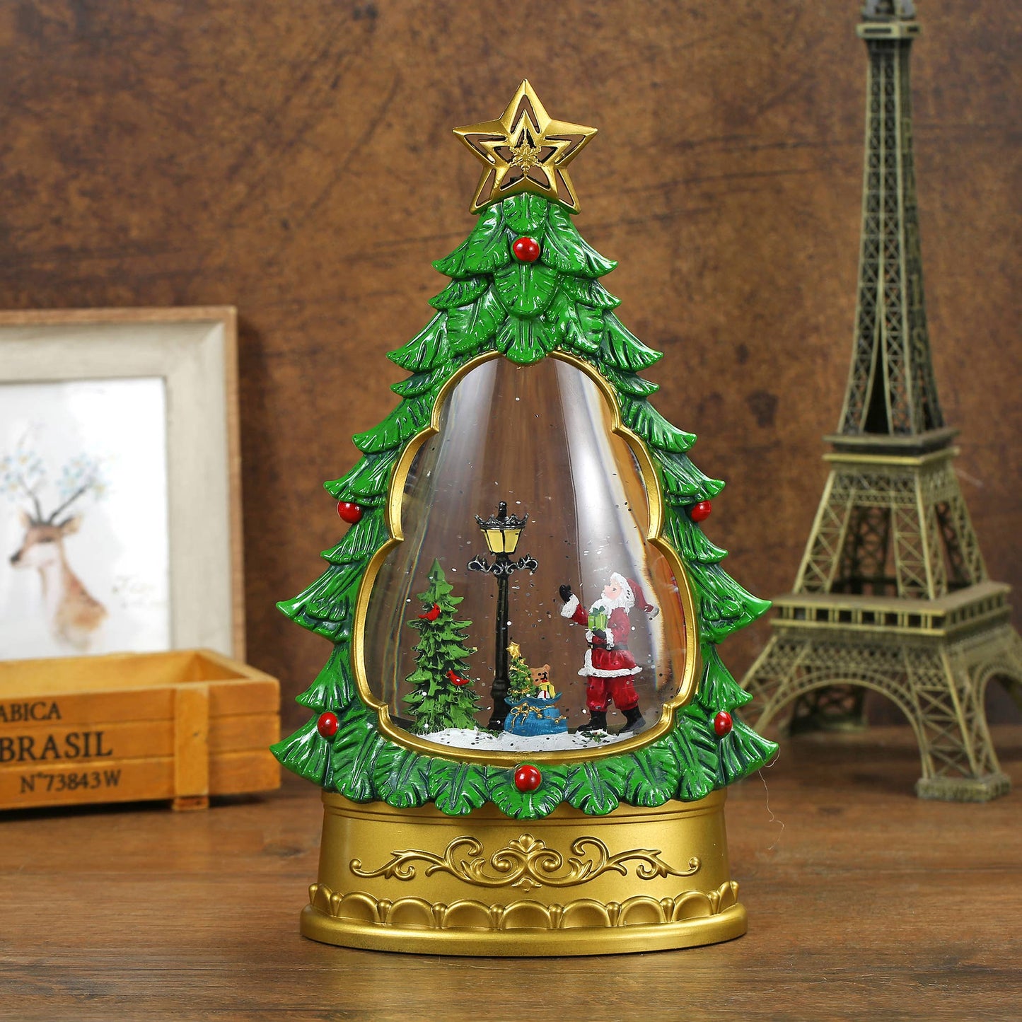 Christmas Musical Lighted Water Glitter Snow Globe Lamp
