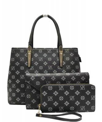 CM2678 3-in-1 Designer Inspired Satchel Clutch Wallet Set