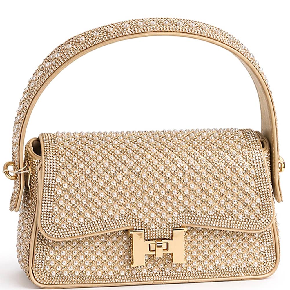 RHINESTONE DESIGN HANDLE EVENING BAG, LVBA 0449