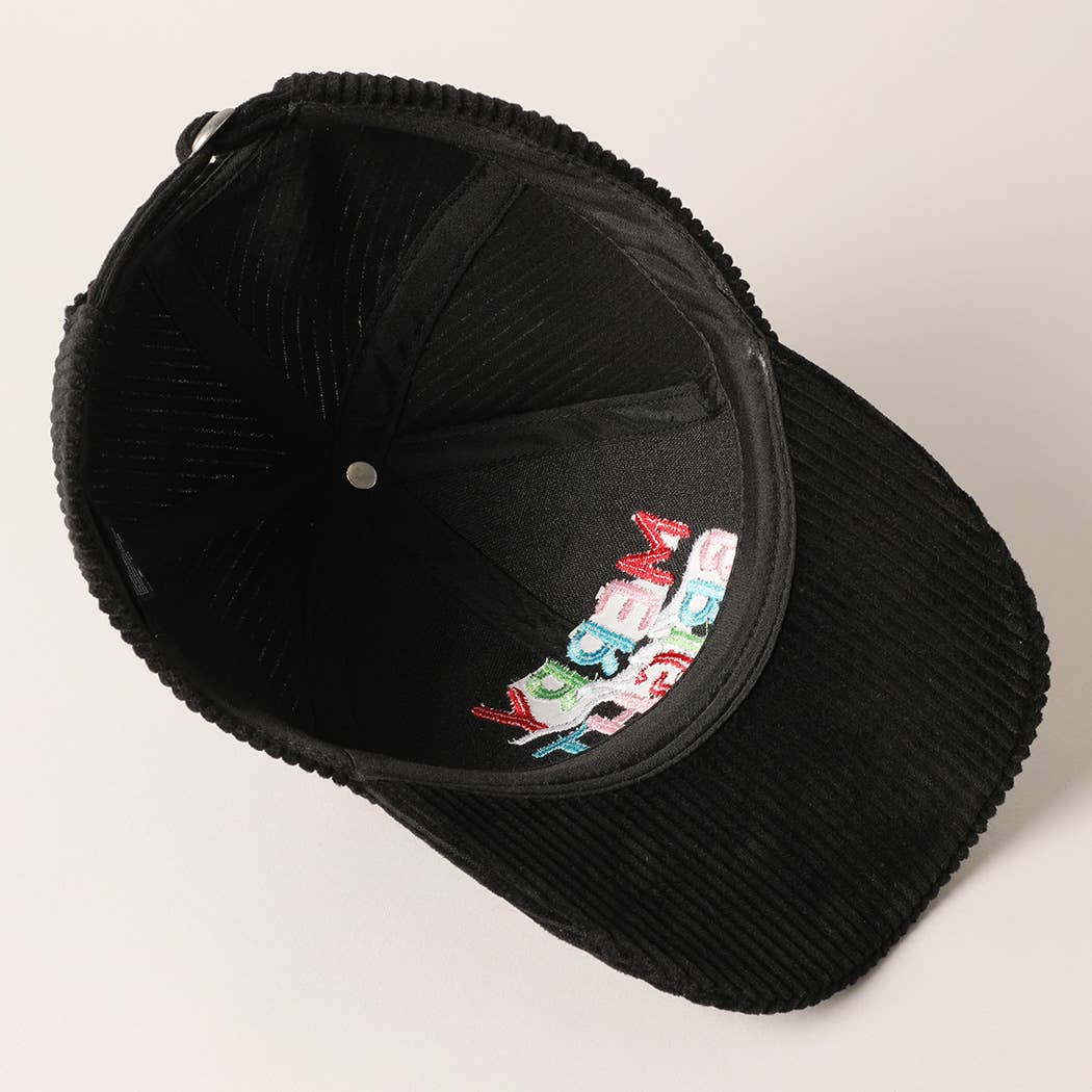 MERRY BRIGHT Embroidery Corduroy Cap