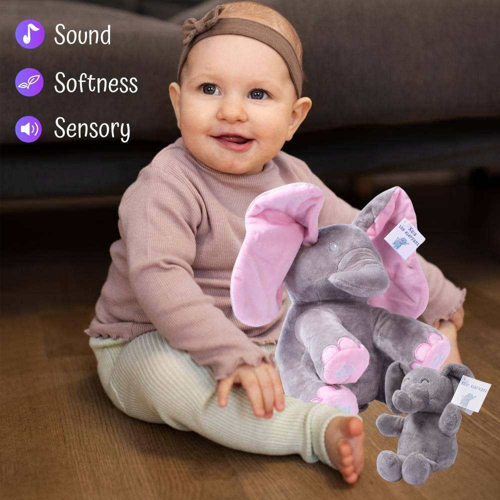 Kaia Singing Peek-A-Boo Elephant & Soft Plush Baby Elephant