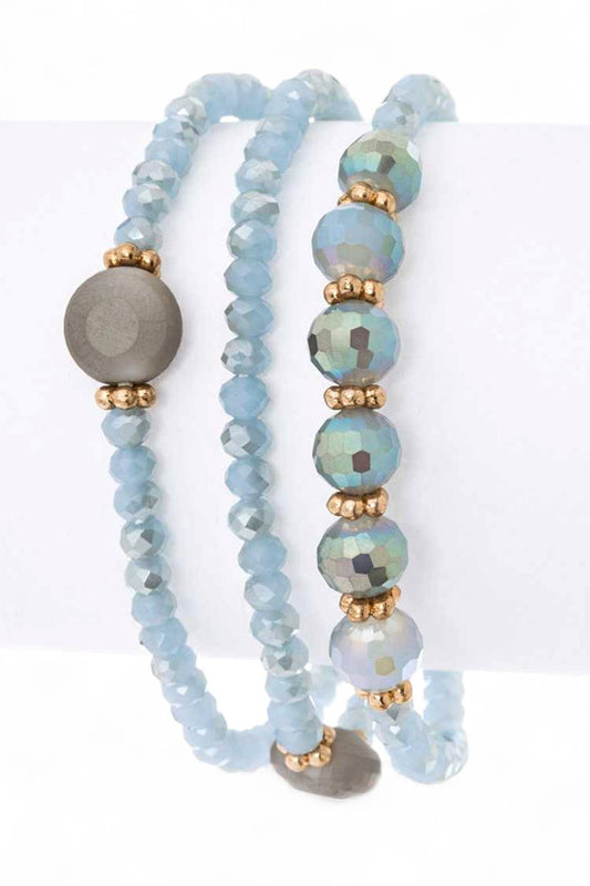 Mix Crystal Stretch Bracelet Set