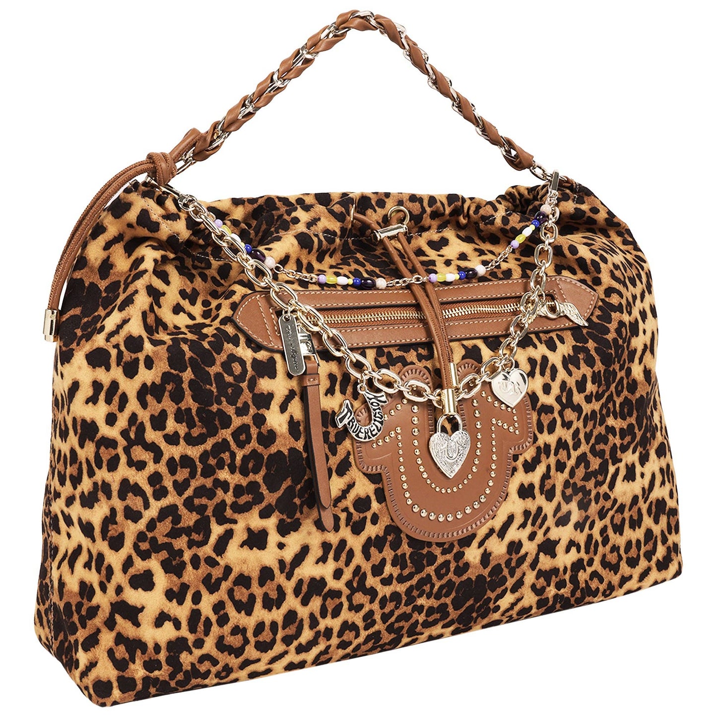 True Religion Leopard Print Soft Hobo Bag