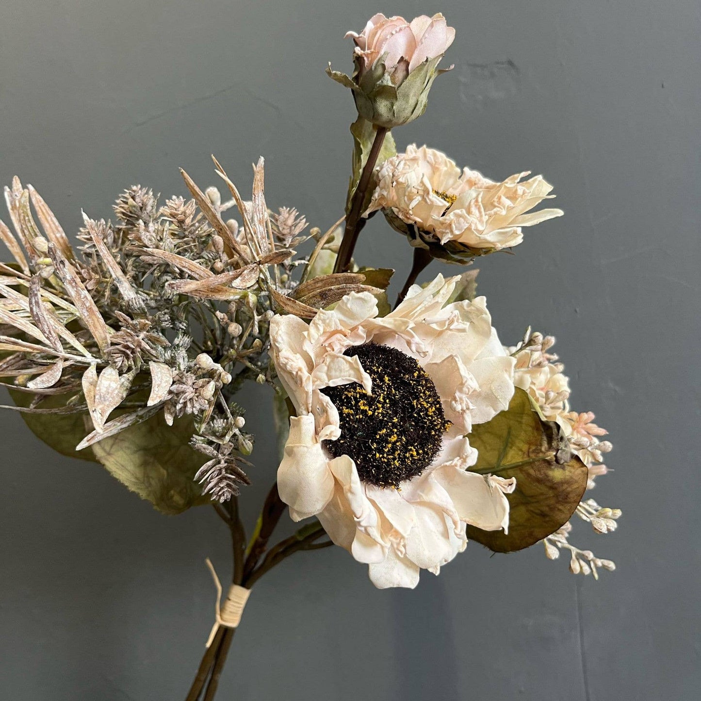 19''T Faux Mixed Sunflower Bouquet, Dried Look Autunm Flower