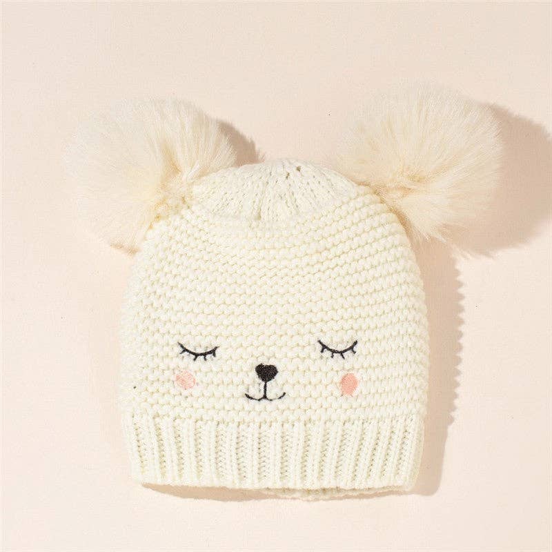 Kids Cute Smile Face Warm Knitted Beanie Hat