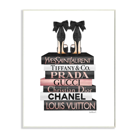 Elegant Black Bow Heals on Fashion Designer Bookstack
