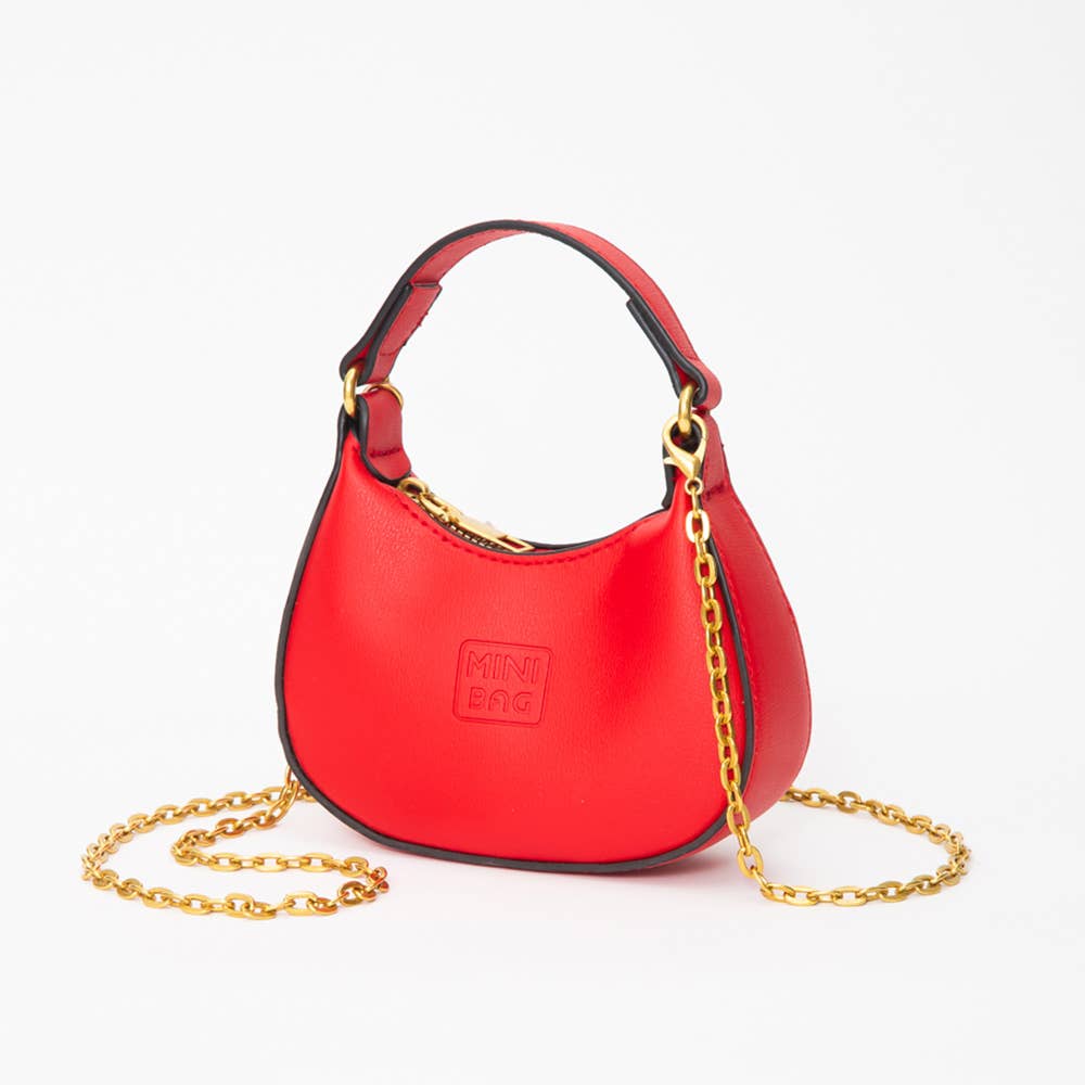 Faux Leather Chic Mini Hobo Handbag / Crossbody Bag