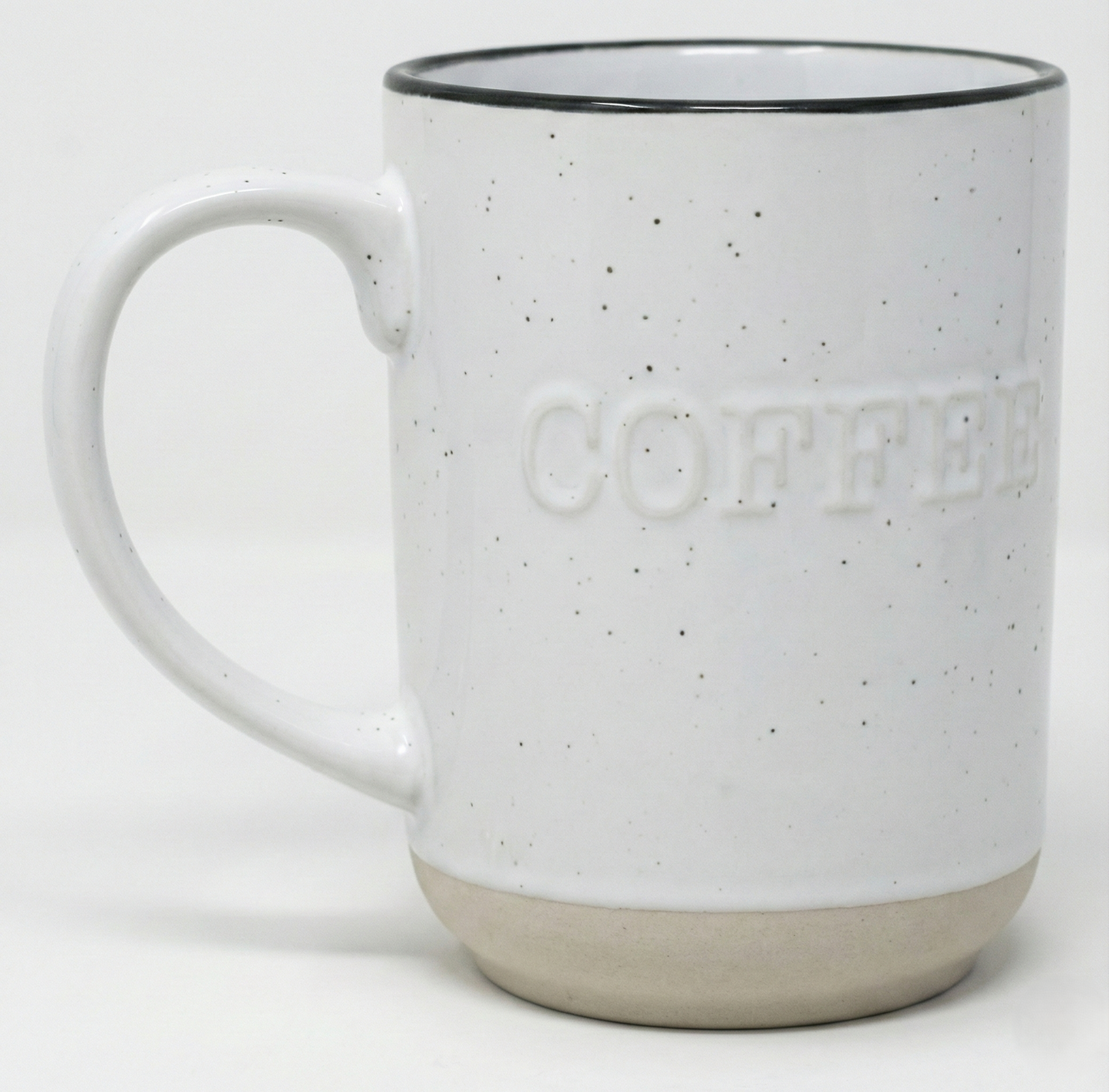 Sheffield Home | 18oz Embossed “COFFEE” Stoneware Mug White