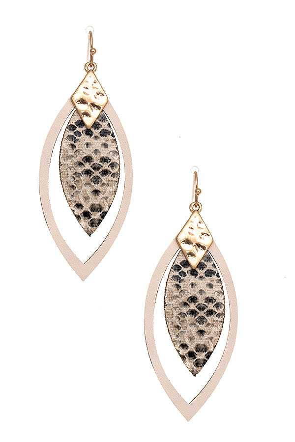 SNAKE PATTERN MARQUISE CUT EARRING