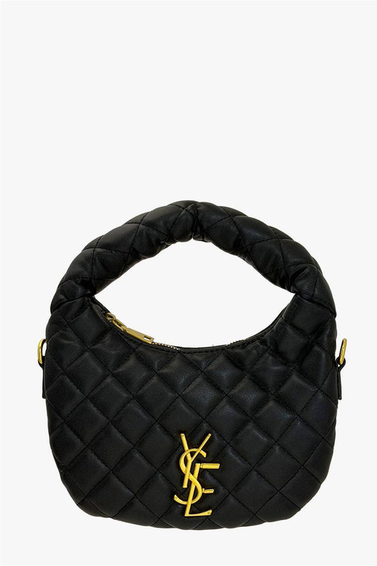 DIAMOND QUILTED BOXY CRESCENT CROSSBODY BAG 6910