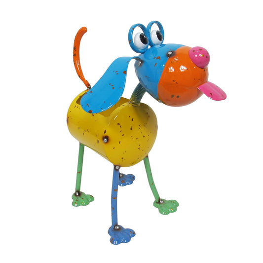 Painted and Enameled Metal Dog Planter