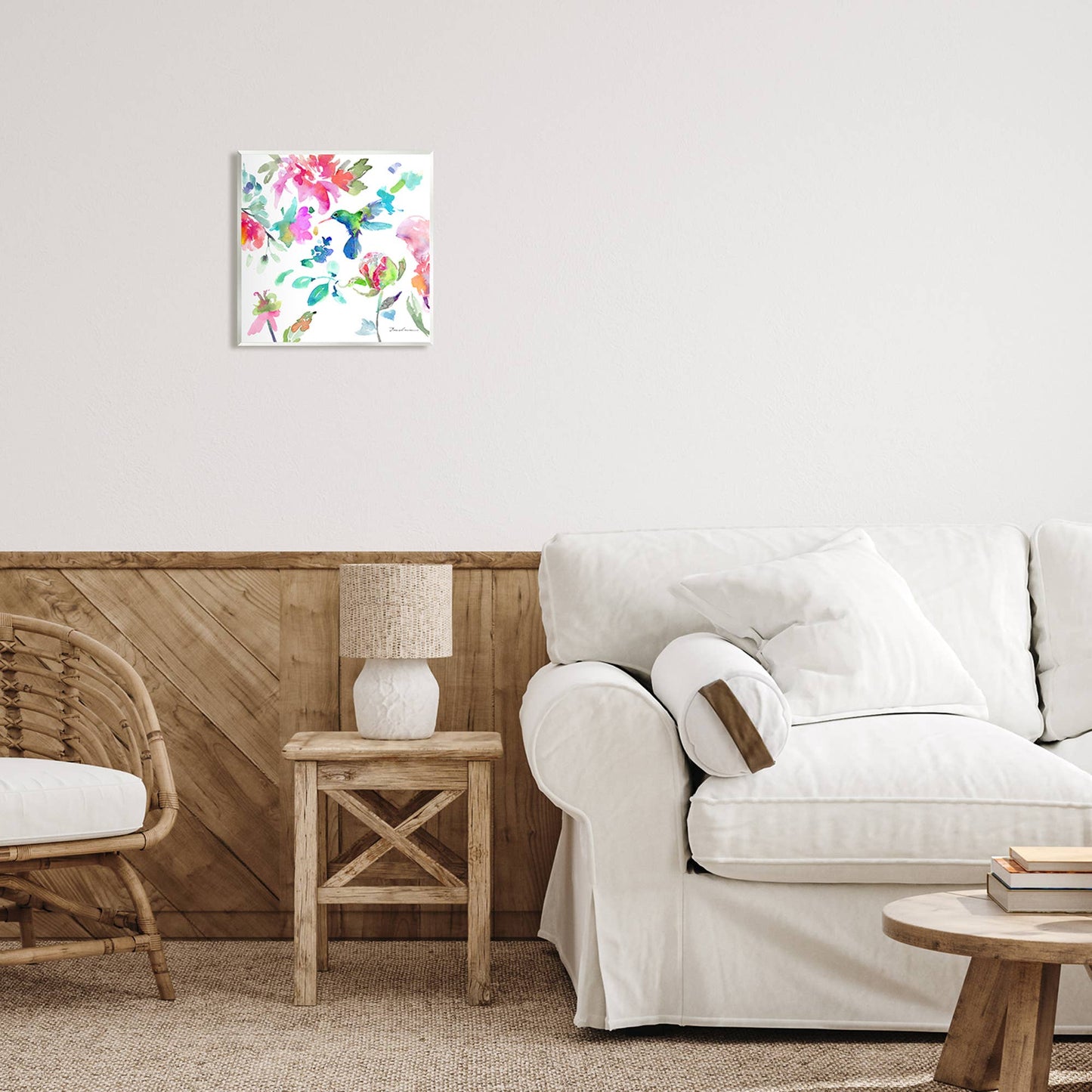 Hummingbird Vivid Tree Blossoms Plaque Art