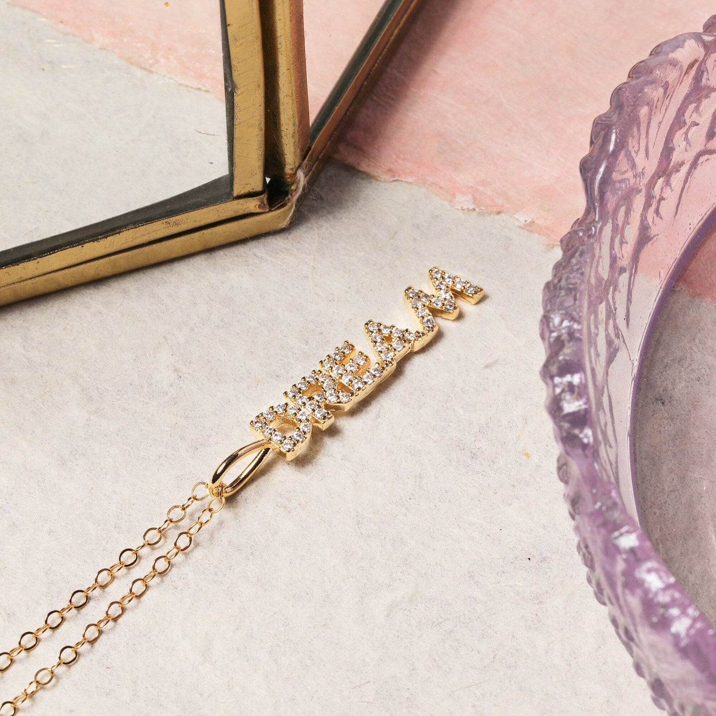 Dream Pave Gold Pendant Necklace