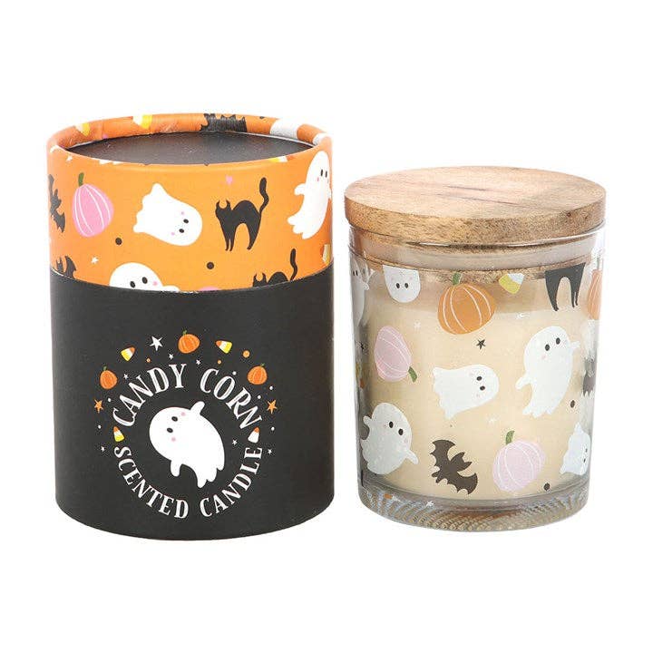 Sweet and Spooky Halloween Candy Corn Candle