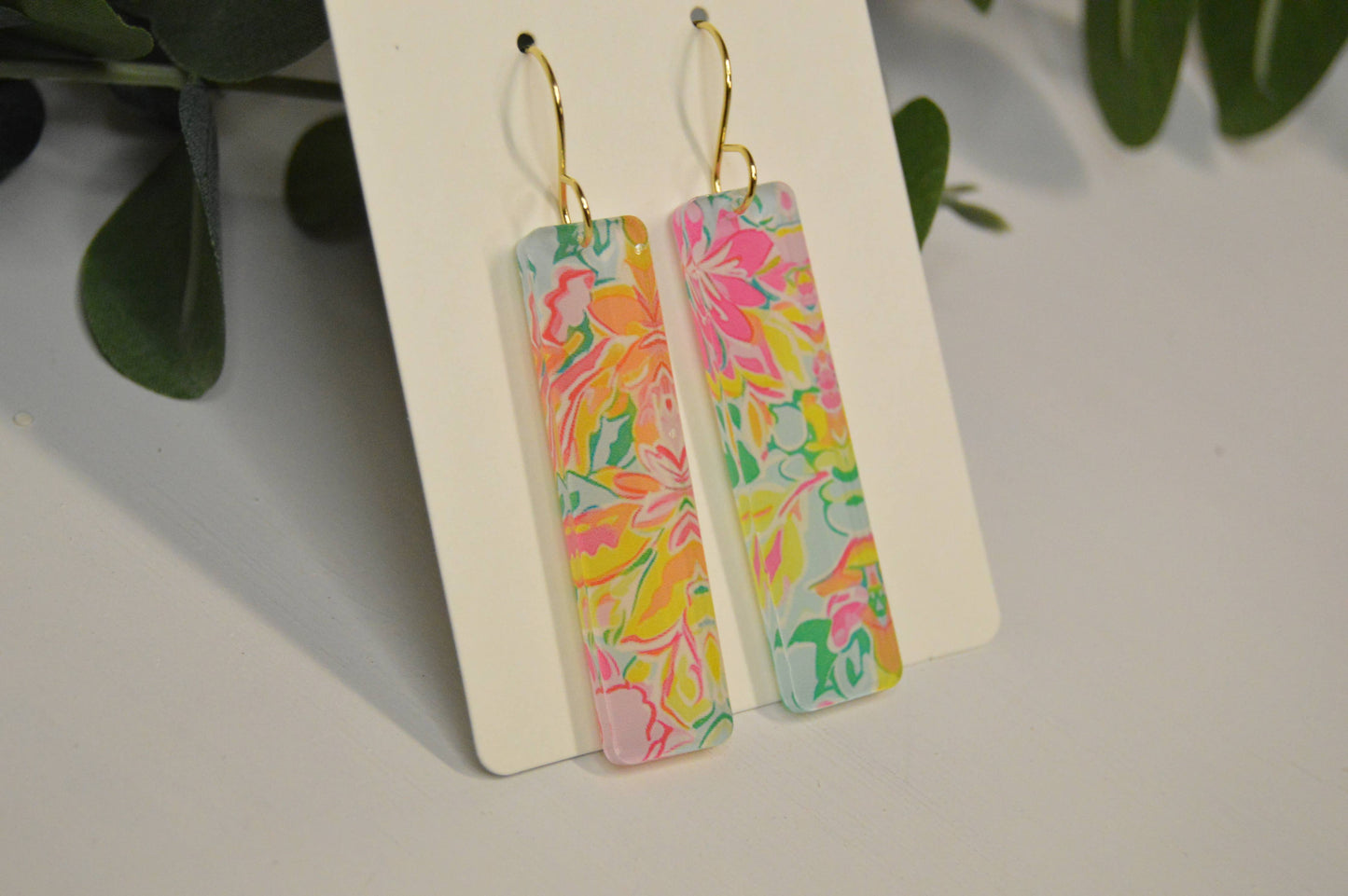 Preppy Earrings, Colorful Bar Earrings, Summer Earrings