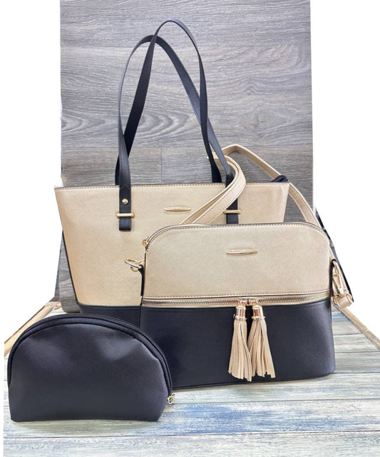 HANDBAG TOTE BAG CROSS BAG CLUTCH PURSE SET 3PCS