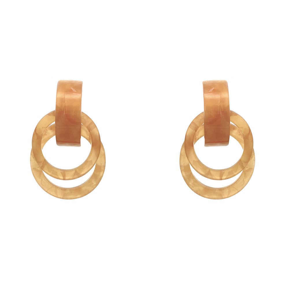 MARBLE RESIN LAYERED CIRCLE DROP EARRING, ME 22015
