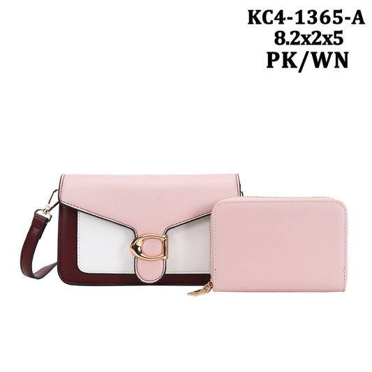 KC41365-A Women's Flap Shoulder Bag Faux leather Mag/ snap