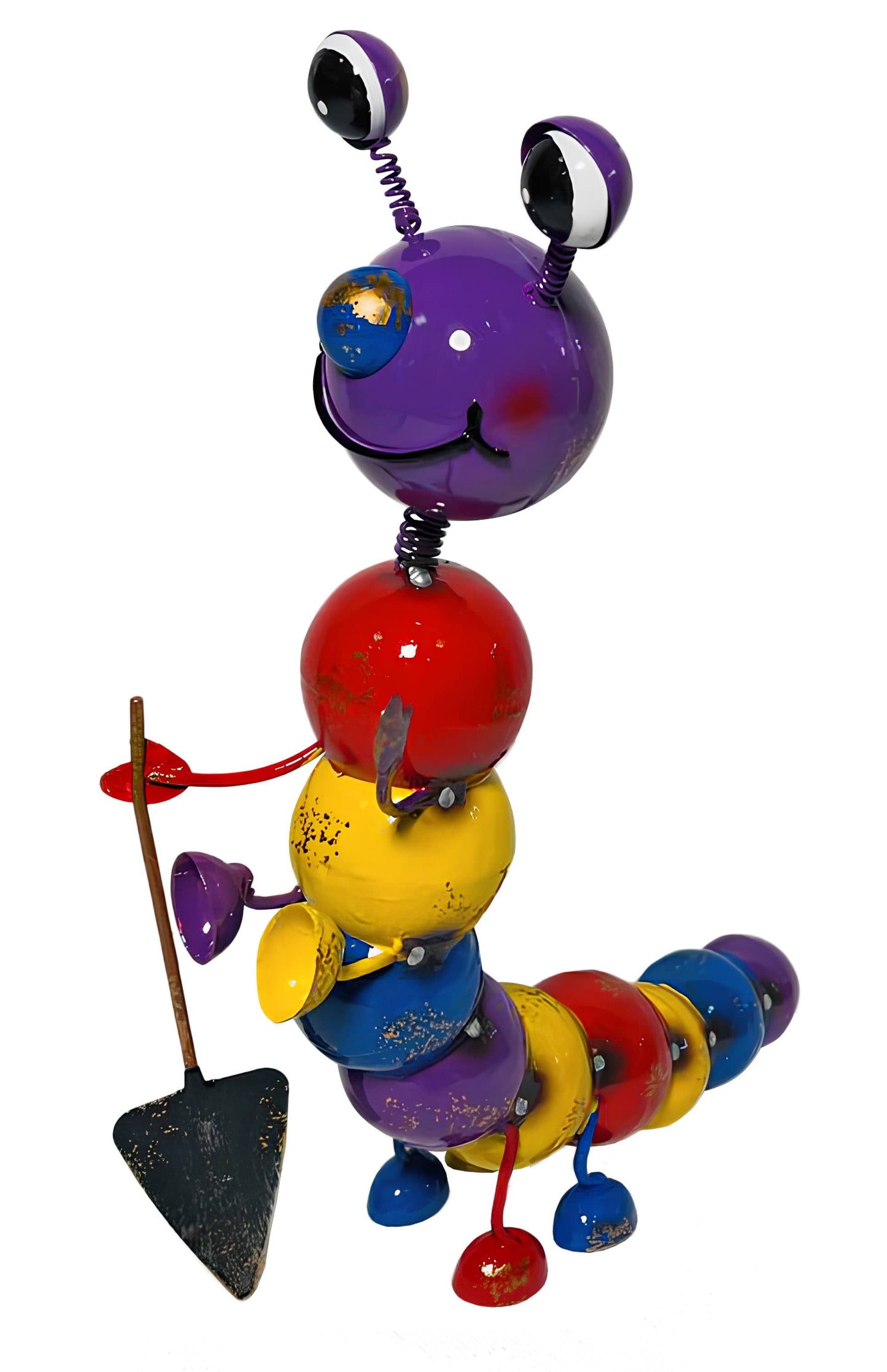 Colorful Enameled Metal MIni Caterpillar Statue