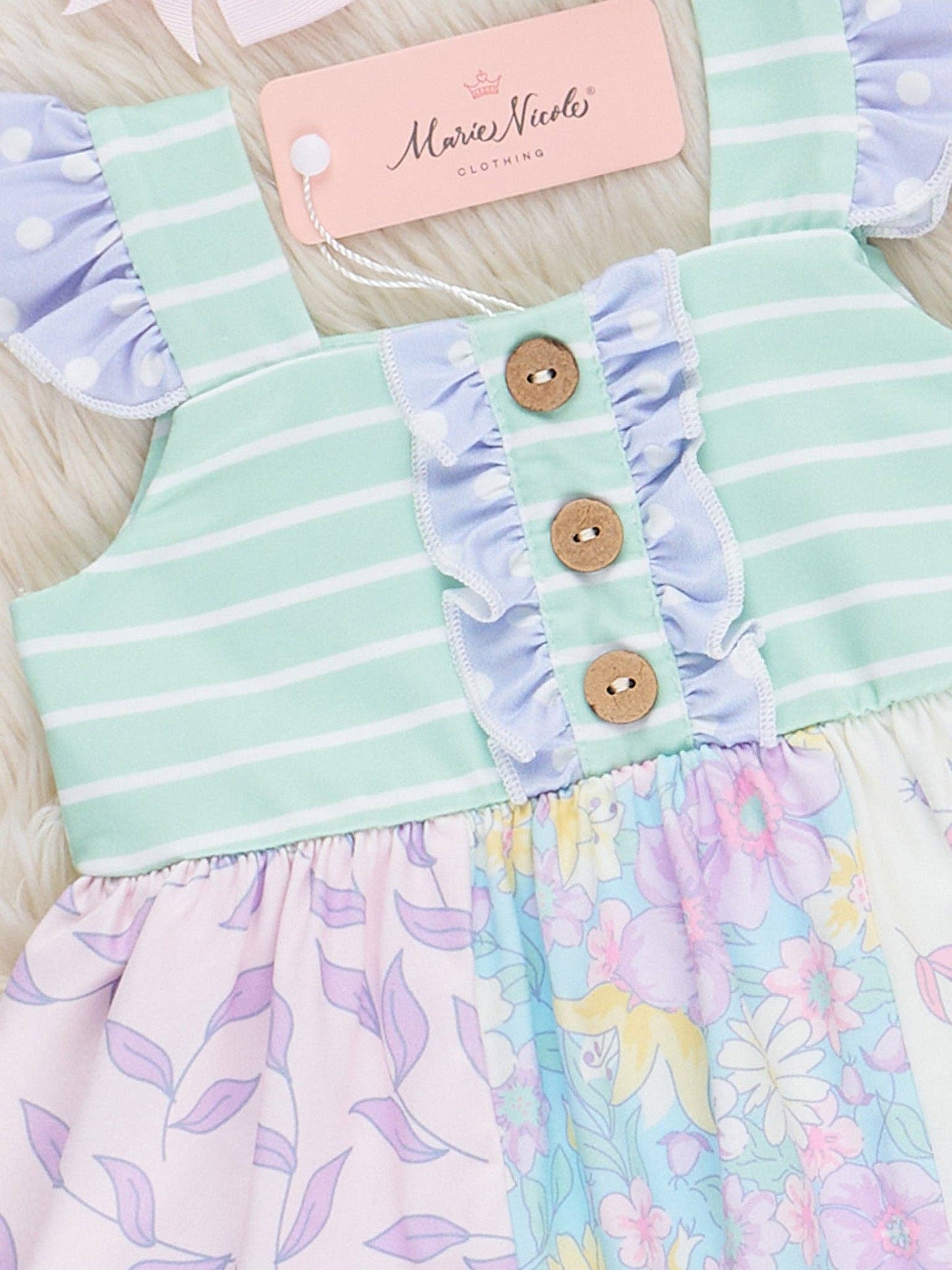 Pastel Buds & Blooms Ruffle Bubble Romper