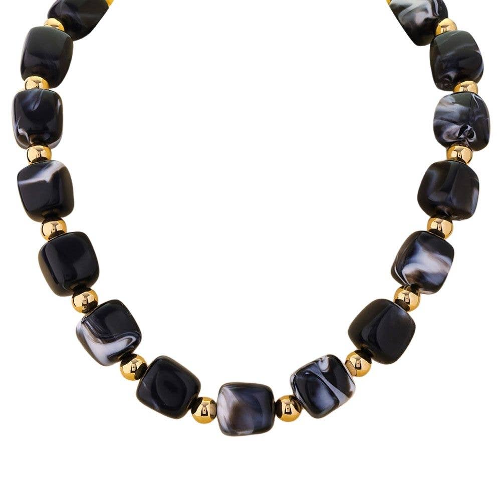 CHUNKY COLOR BEADED NECKLACE, ND 10539