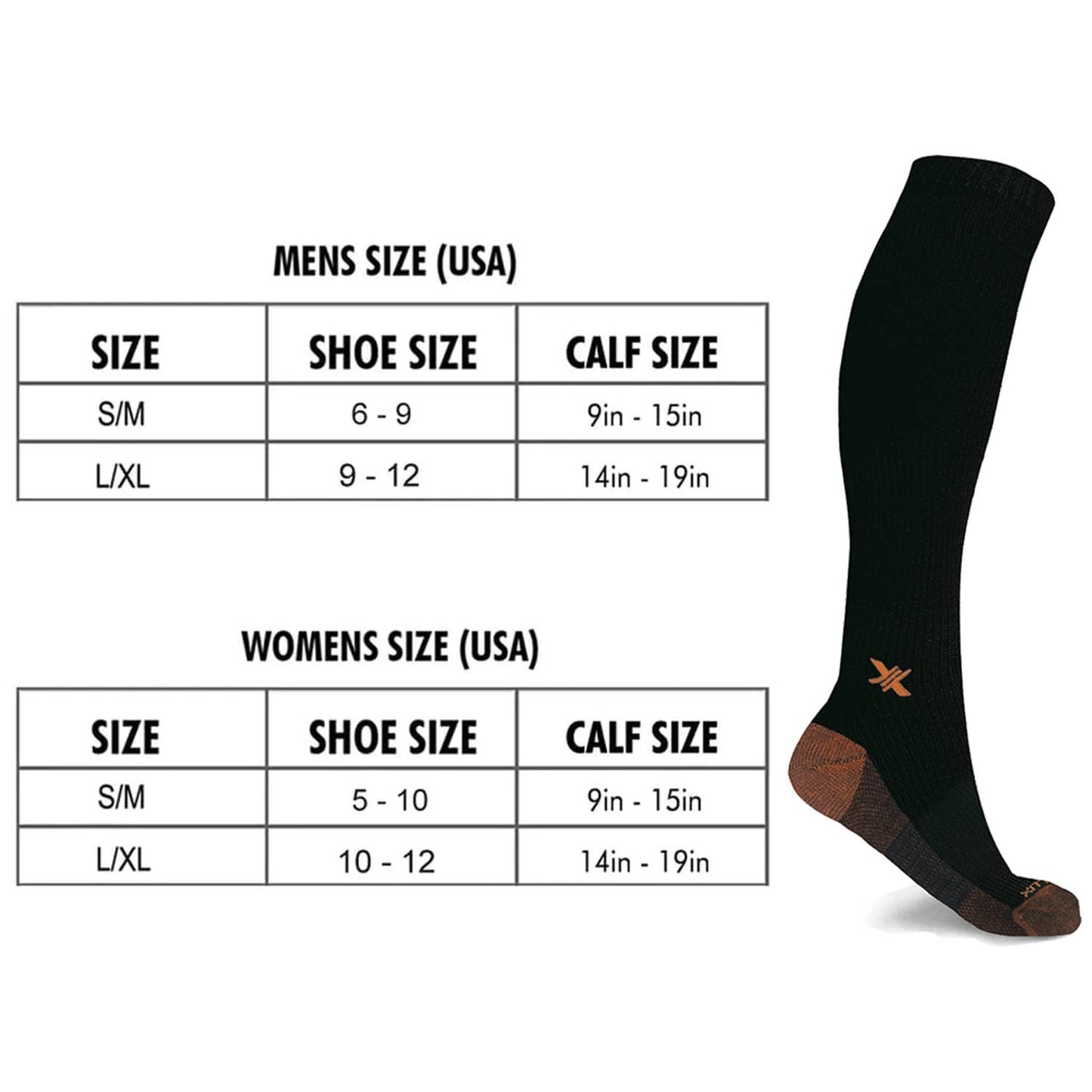 COPPER COMPRESSION SOCKS WITH FREE DISPLAY (24-PAIRS)