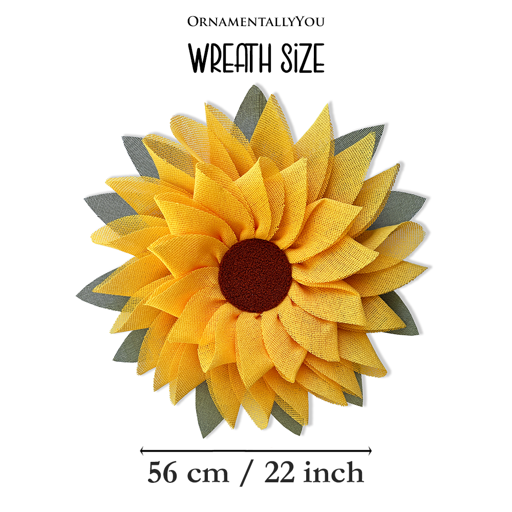 Charming Burlap Sunflower 22" Wreath, Vintage Door Decor