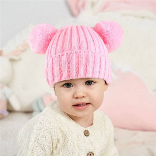 Baby Solid Color Cute Winter Warm Knitted Hat