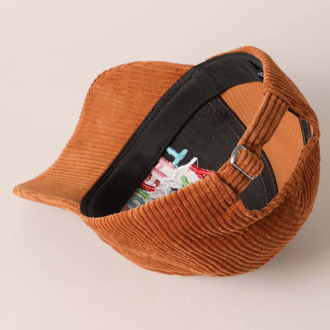 MERRY BRIGHT Embroidery Corduroy Cap