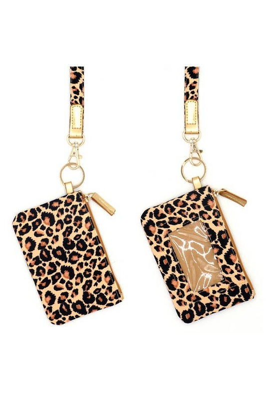 LEOPARD ID WALLET & DETACHABLE LANYARD